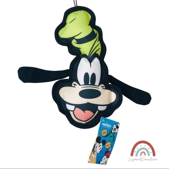 New! Disney Goofy Tough Dog Puppy Small Squeaky Toy - Picture 1 of 7